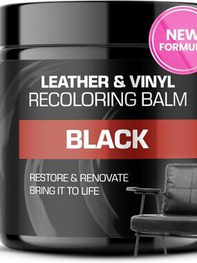 Leather Recoloring Balm BLACK Color Restorer Scratch Remover Couch Paint Repair